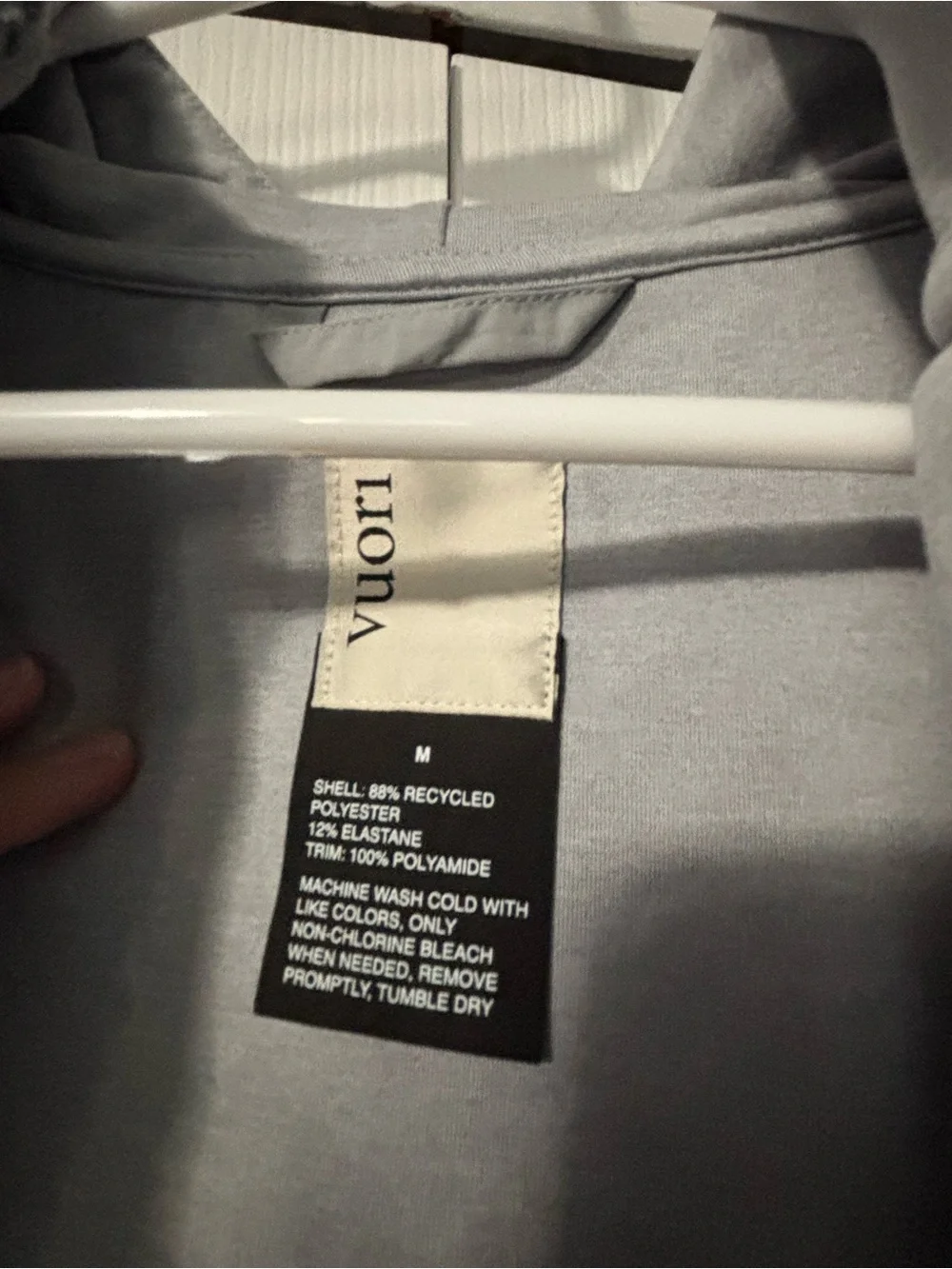 Men's Vuori Lightweight Light Gray Full-Zip Hoodie Jacket. Size M